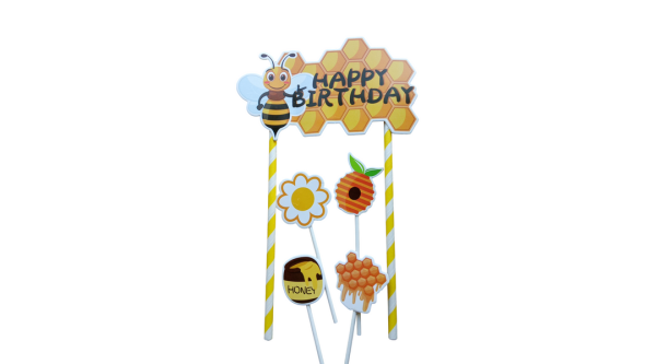 Méhecskés Happy Birthday szülinapi tortabeszúró készlet