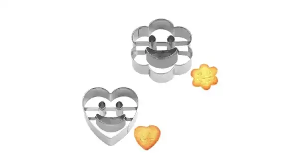 Két részes szív és virág smiley kiszúró