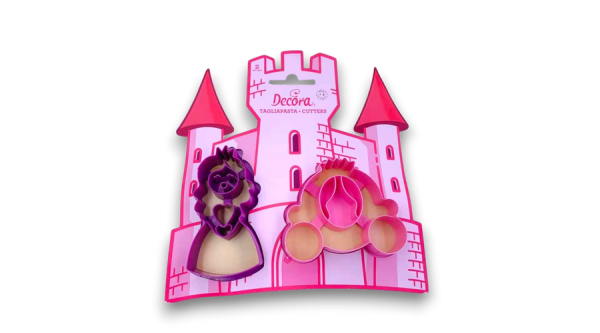 2 részes királylány és hintó műanyag kiszúró készlet