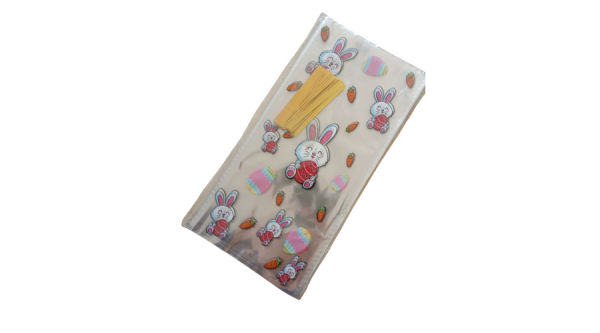 50 db nyuszis húsvéti celofán tasak lezáróval