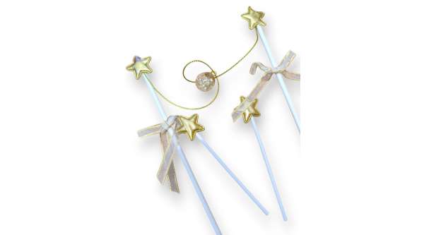 Csillagos arany színű tortadíszítő szett