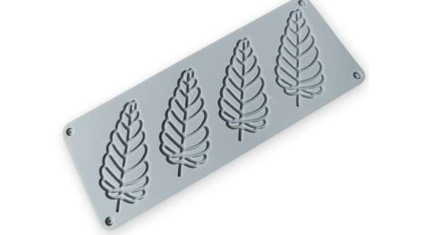 Fekete sáska levél alakú csoki dísz készítő szilikon forma, 4 adagos