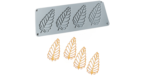 Fekete sáska levél alakú csoki dísz készítő szilikon forma, 4 adagos