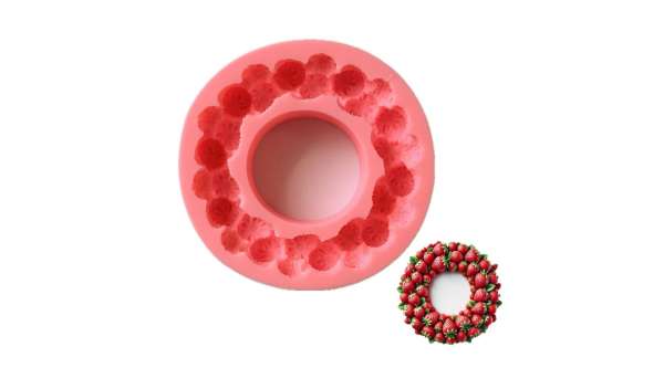 14 cm-es eper gyümölcskoszorú szilikon öntőforma