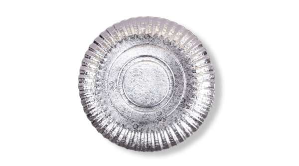 Virág mintás 28 cm-es ezüst színű tortaalátét karton 5 db