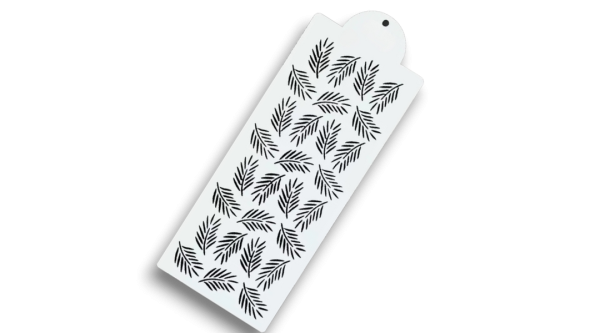 Tortastencil elhajló levél minta 35*15 cm, műanyag