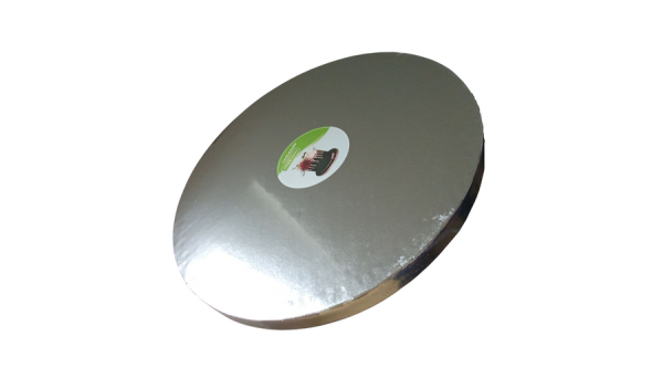 40 cm-es ezüst színű kerek tortadob 27 mm vastag