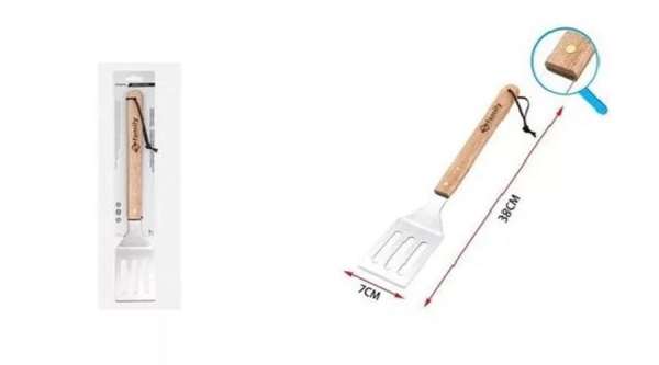 38 cm-es fa nyelű grill lapát
