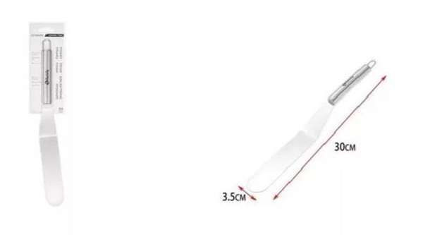 30 cm-es fém hajlított spatula 3,5 cm széles