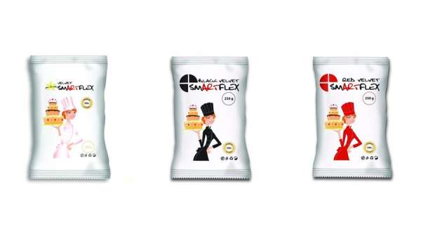 Smartflex fondant massza csomag tortadíszítéshez (fehér, fekete, piros)