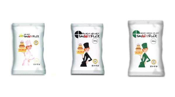 Smartflex fondant massza csomag tortadíszítéshez (fehér, fekete, zöld)