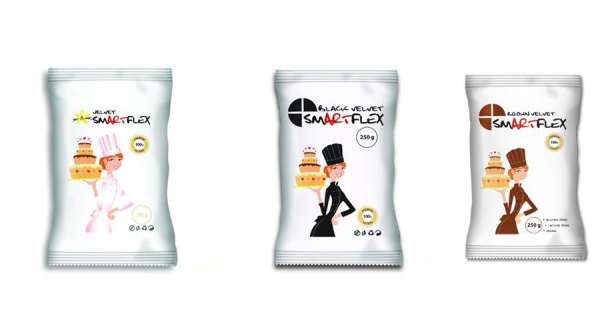 Smartflex fondant massza csomag tortadíszítéshez (fehér, fekete, barna)