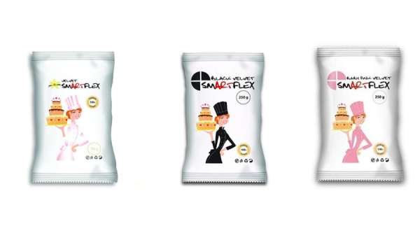 Smartflex fondant massza csomag tortadíszítéshez (fehér, fekete, rózsaszín)