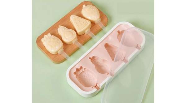 4 adagos szilikon jégkrém készítő forma gyümölcs alakú