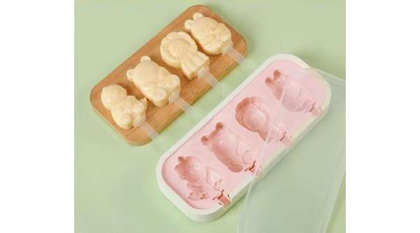 4 adagos szilikon jégkrém készítő forma állatos