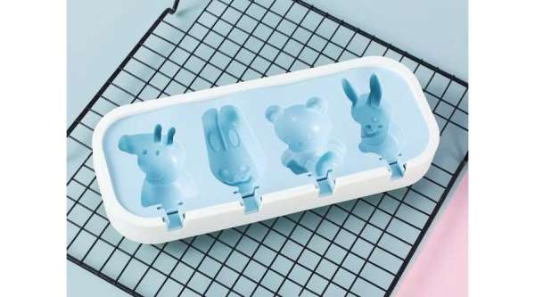 4 adagos szilikon jégkrém készítő forma gyerek mintás