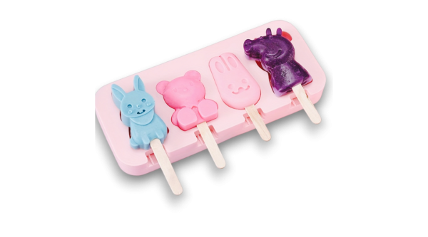 4 adagos szilikon jégkrém készítő forma gyerek mintás