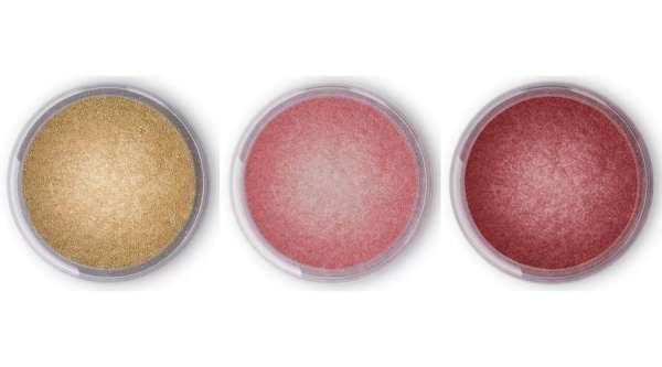 Ehető csillámpor válogatás (Vörös Gyömbér, Pink Flamingó, Bíborvörös)