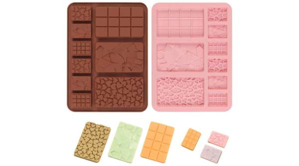 9 adagos csoki készítő forma szív, repedezett, kockás mintával