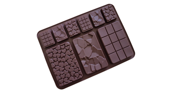 9 adagos csoki készítő forma szív, repedezett, kockás mintával