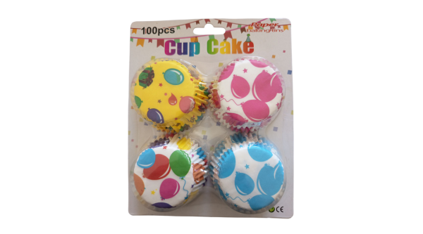 Színes lufis muffin papír 100 db