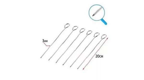 6 db 20 cm-es fém saslik pálca