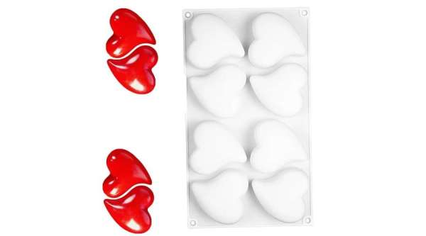 8 adagos szív alakú szilikon mousse forma