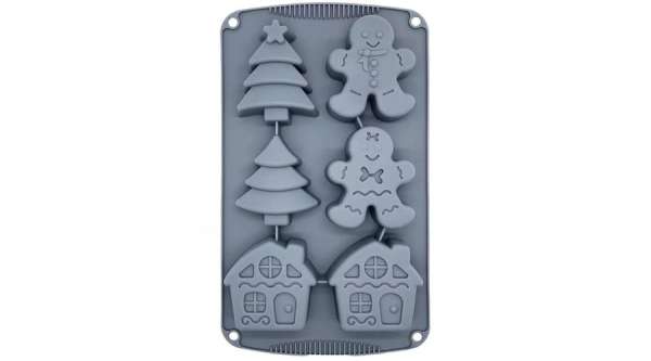 6 adagos karácsonyi szilikon forma - mézi, fenyőfa, házikó