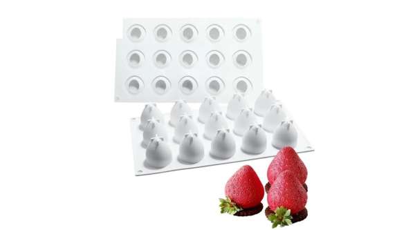 15 adagos eper alakú szilikon mousse forma