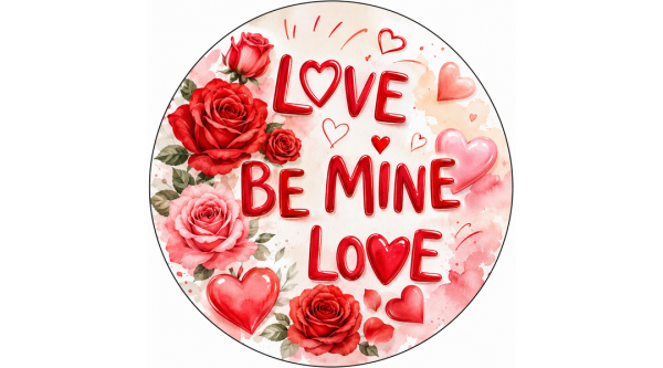 Be mine love – 20 cm-es kerek torta ostyalap tortára