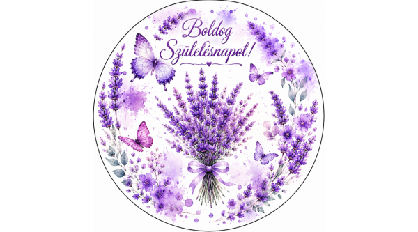 Levendulakert szülinapi tortaostya