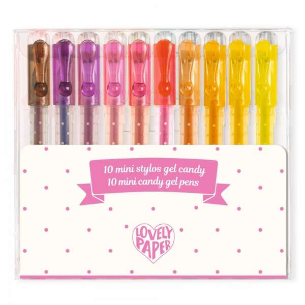 Zselés mini toll készlet - 10 cukorkás színben - 10 mini candy gel pens - DD03786