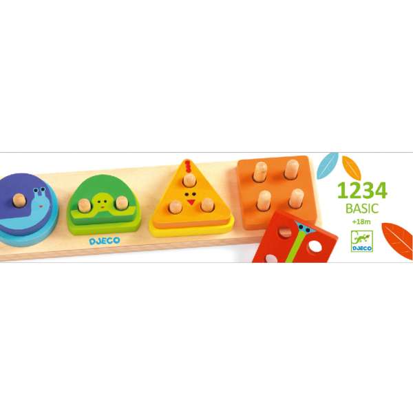 Szín - forma - szám formabeillesztő - 1234Basic - Djeco