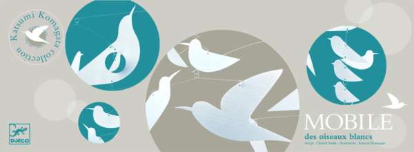 Fehér - Madarak - White birds (FSC) - Függődísz - Djeco
