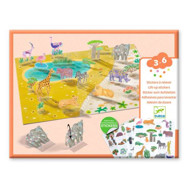 Állatos mesélés - Matricázó - Lift-up stickers - Animals - DJ00044