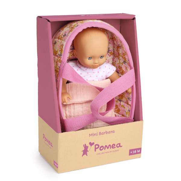 Barabara Pomea mini mózeskosárral - Játékbaba 20 cm - - DJ07724