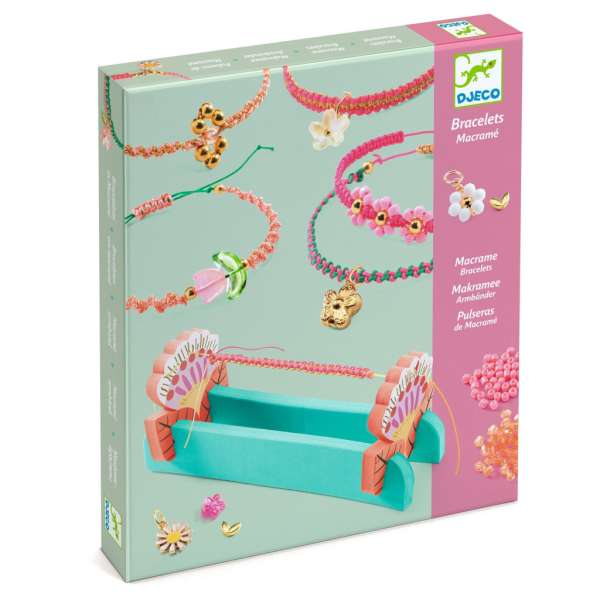 Karkötő készítő makraméval pink - Kreatív készlet - Pink macrame bracelets - DJ00035