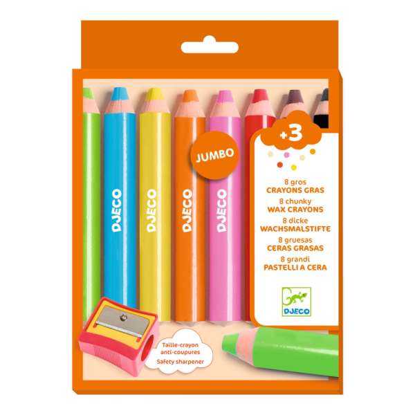 Vastag viaszceruza - Kreatív eszközök 8 db - 8 chunky wax crayons - DJ00970