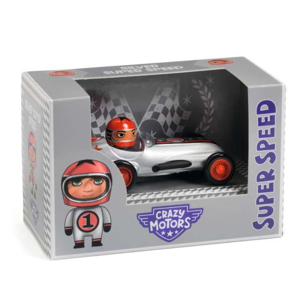 Ezüst nyíl - Fém autó sofőrrel - Silver Super Speed - DJ05453