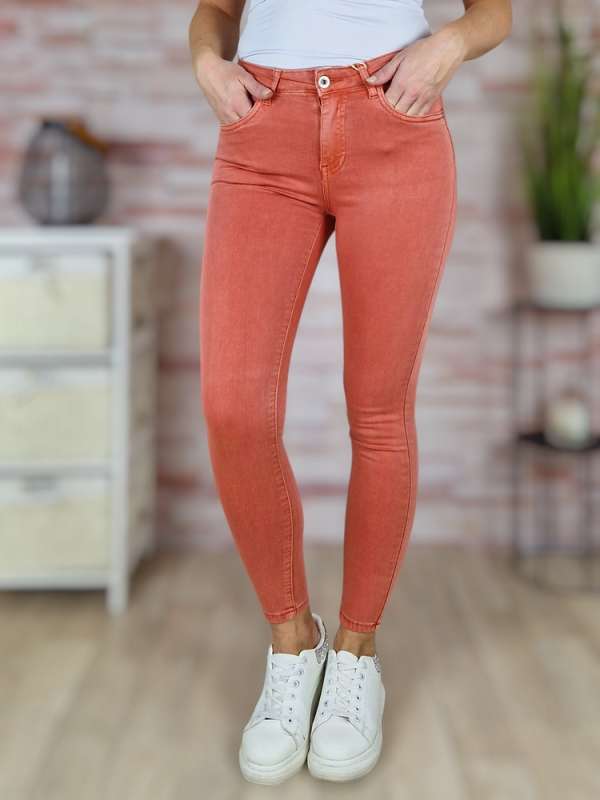 Csőszárú, pamut, skinny tégla nadrág 26-32-ig