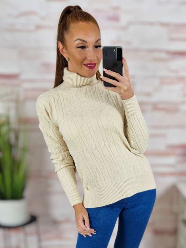 Két oldalt sliccelt, anyagában mintás, gépi kötött felső M-L