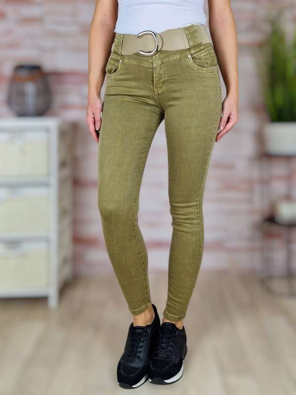 Széles öves, csőszárú, barna skinny nadrág XS-XL-ig