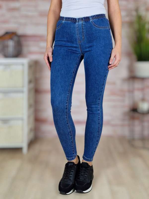 Gumis derekú, hátul zsebes farmernadrág XS-XL-ig