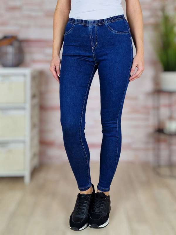 Gumis derekú, hátul zsebes farmernadrág XS-XL-ig