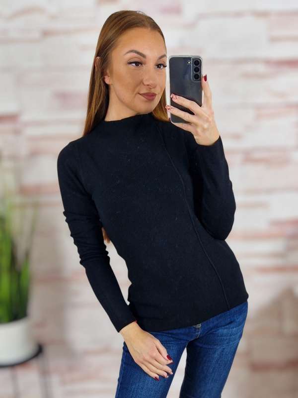 Magasított nyakú, puha, gépi kötött anyagú felső XS-S-M