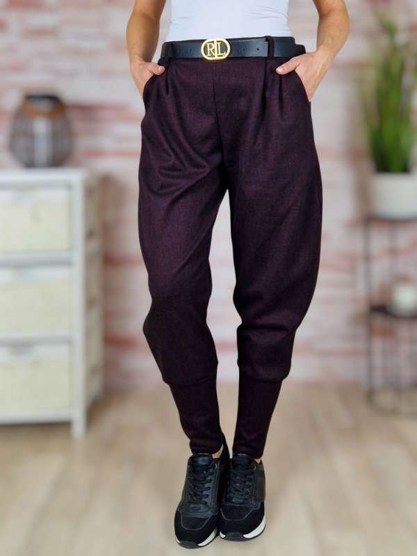 Öves, passzés aljú, gumis derekú nadrág L-XL