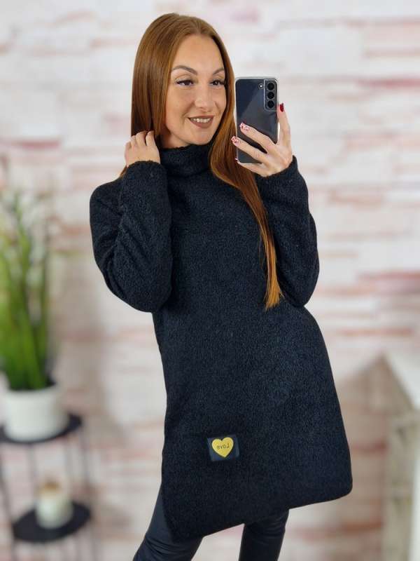 Garbós nyakú, oldalt sliccelt, vastagabb anyagú tunika M-L,L-XL