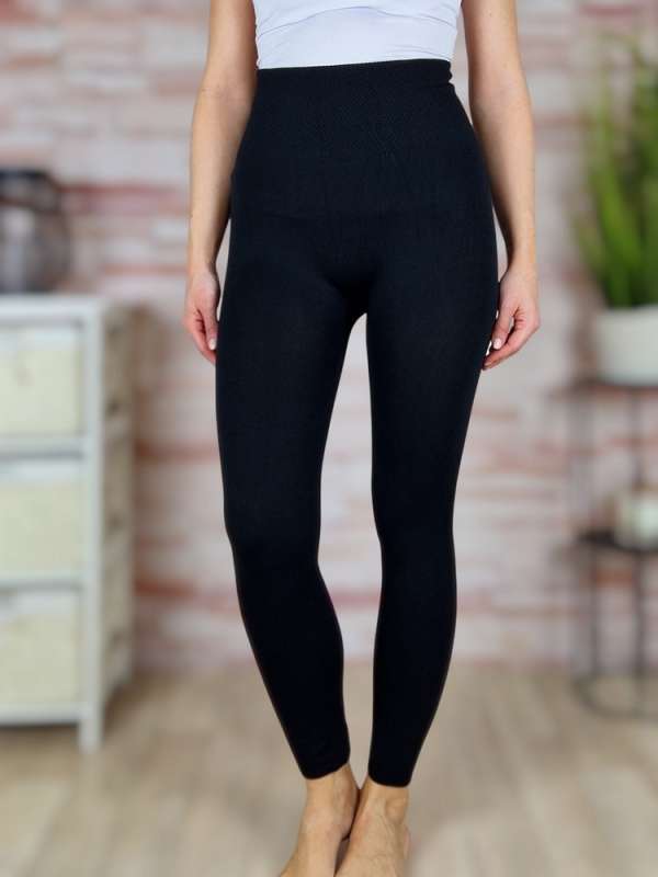 Gumis derekú, thermo bélelt, fekete harisnya XS-XXL-ig (1200DEN)