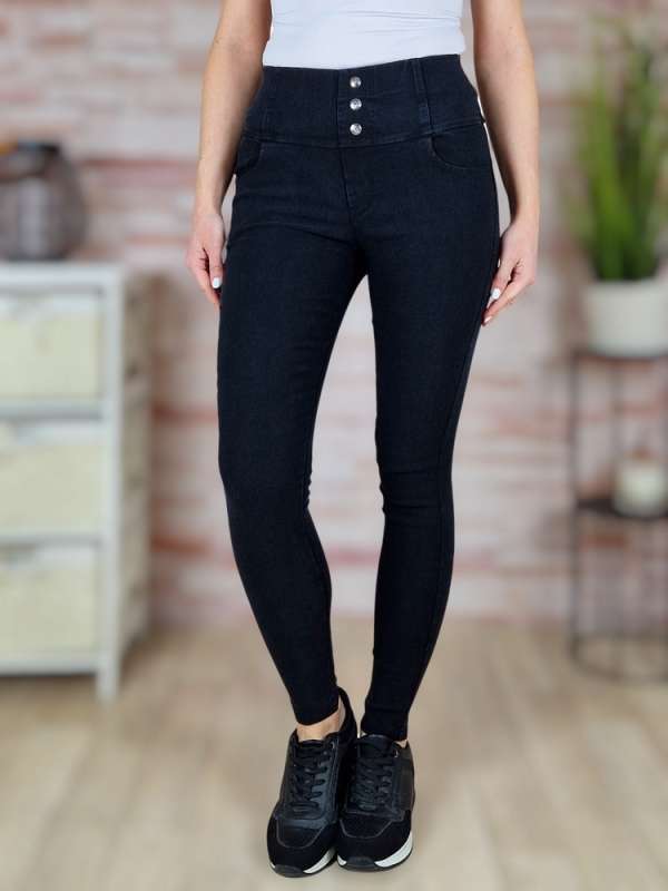 Farmerhatású, díszgombos, gumis derekú nadrág S-M,M-L,L-XL