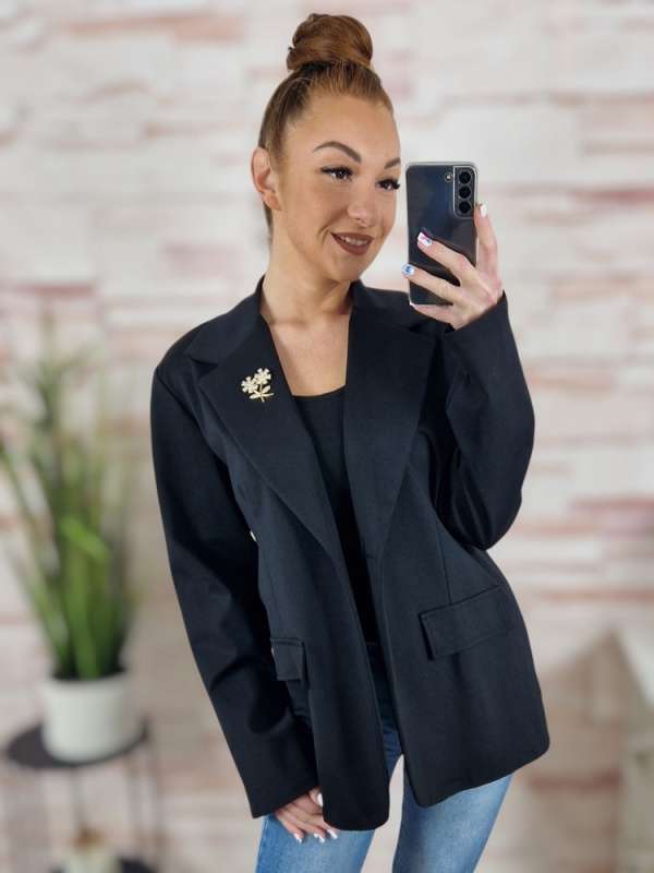 Gombos és kitűzős, álzsebes blézer L-XL